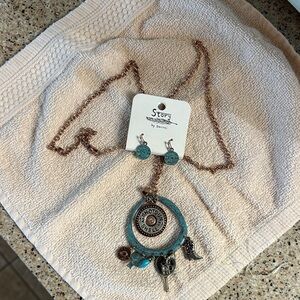Turquoise Patina Multi-Charm Necklace